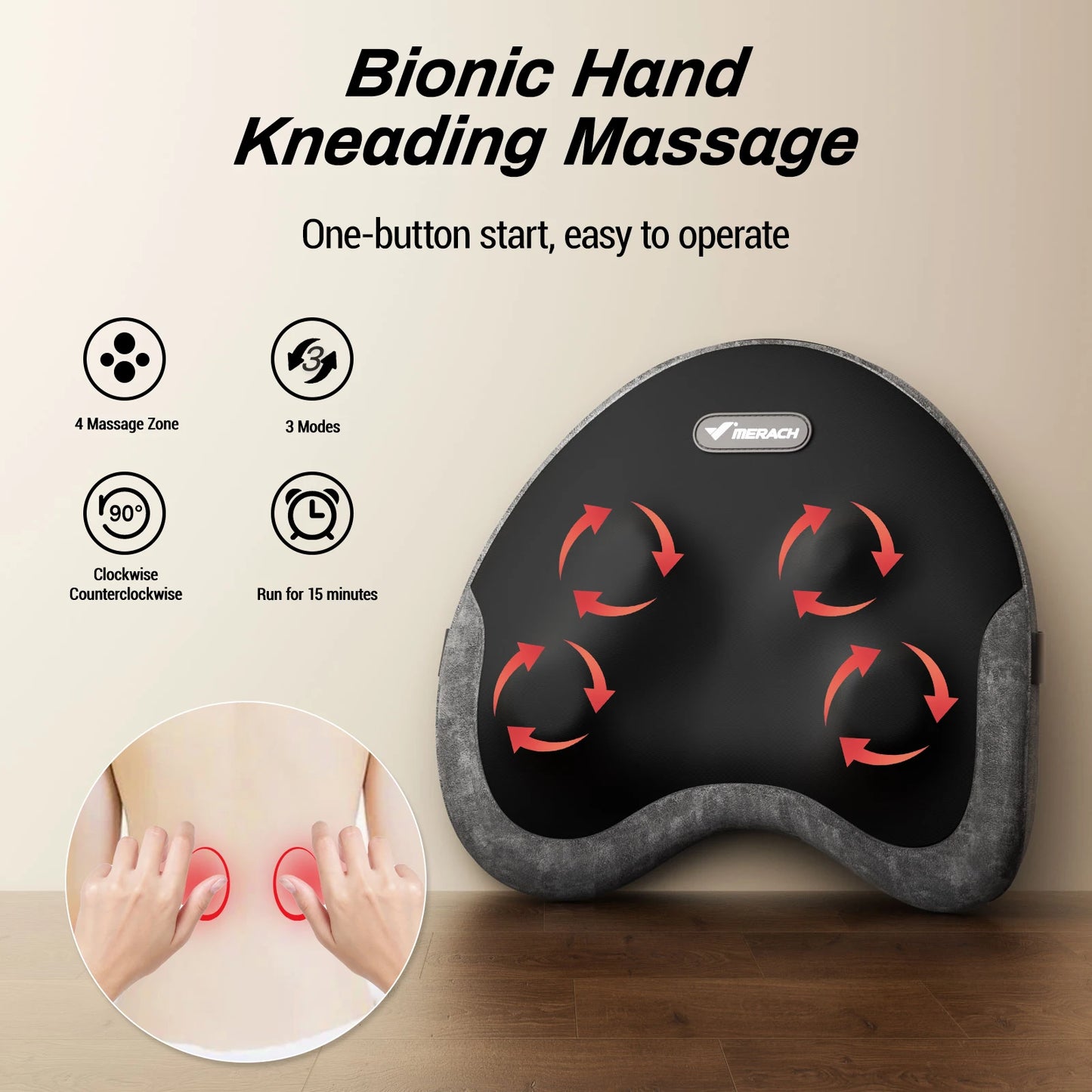 Lumbar Back Support Massage Pillow