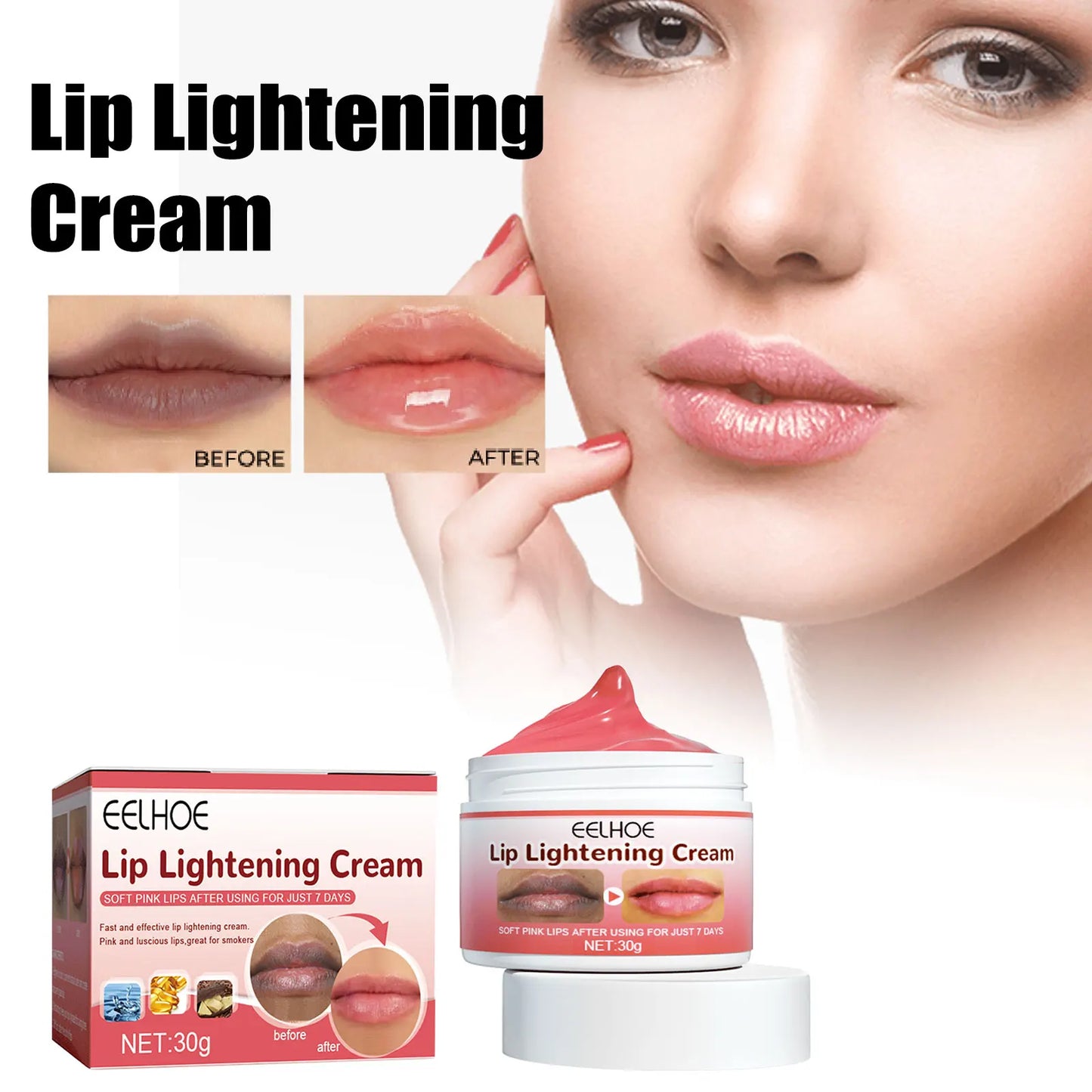 Lip Lightening Cream for Dark Lips, Natural Moisturizing Lip Balm