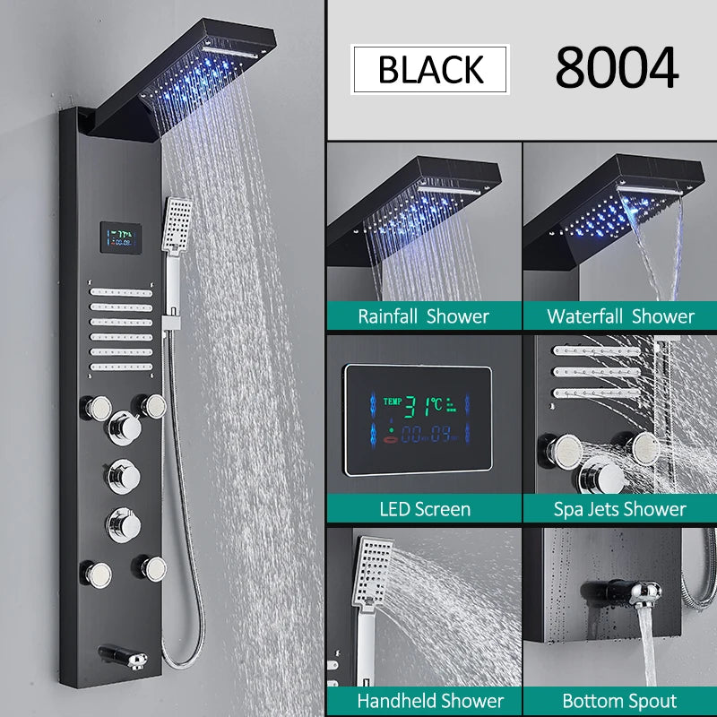 LED Shower Panel Tower System Faucet