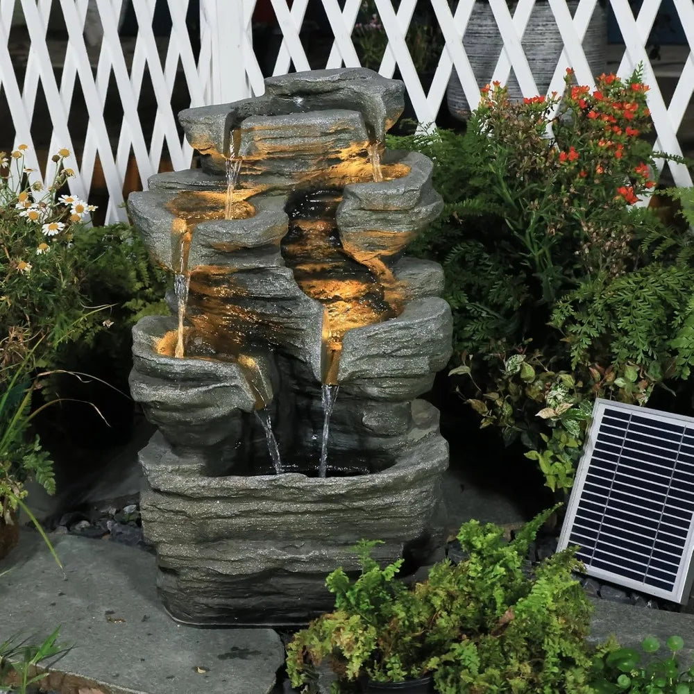 6-Tier Solar Water Fountain
