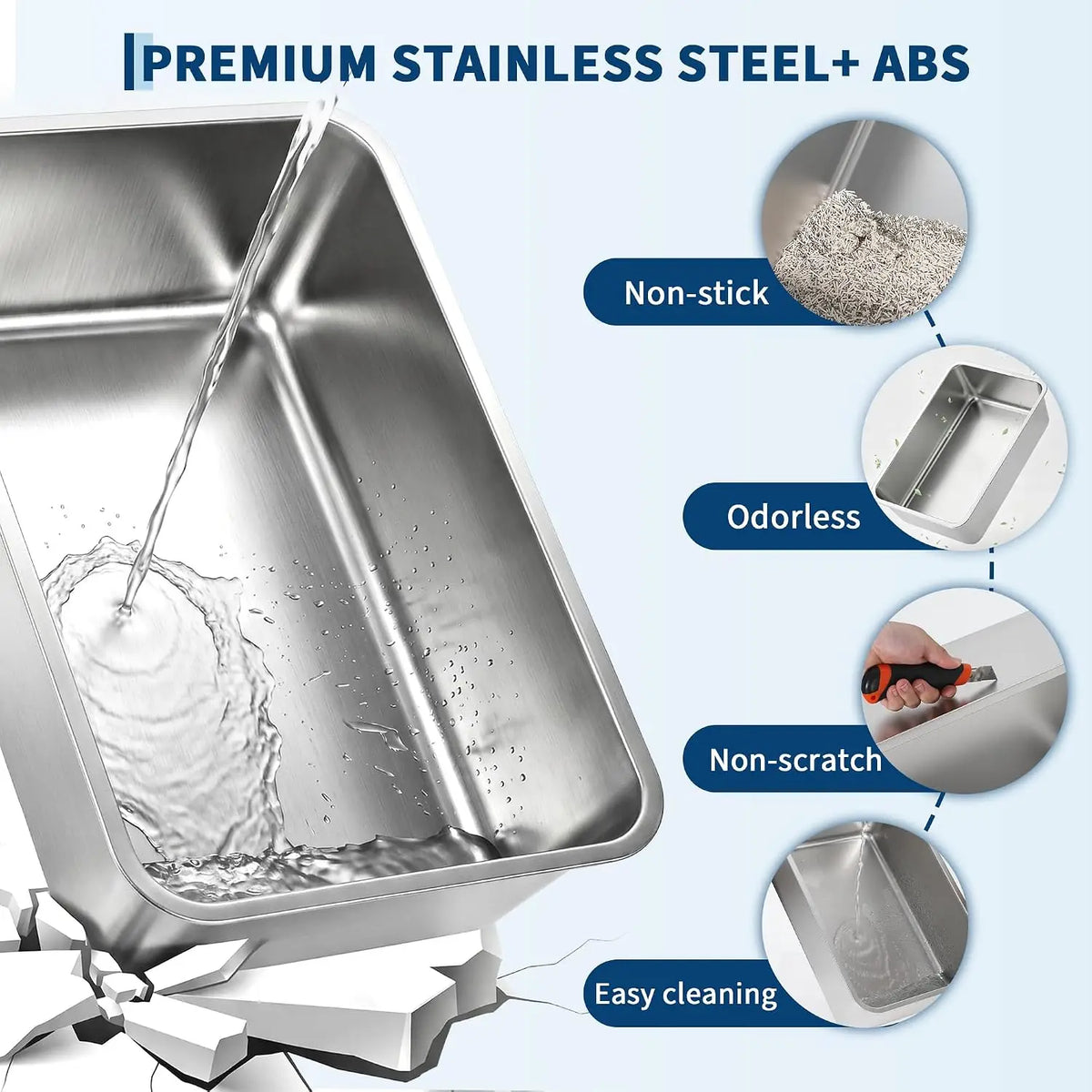Enclosed Stainless Steel Litter Box