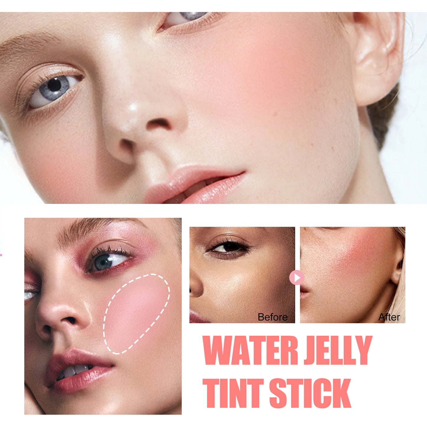 Silky Matte, Pearl Blush Stick Cream for Lips and Cheeks