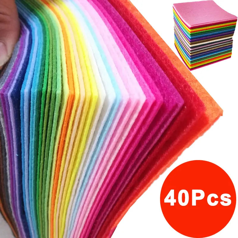 10-40Pcs Assorted Color Felt Fabric Sheets 1mm Thick