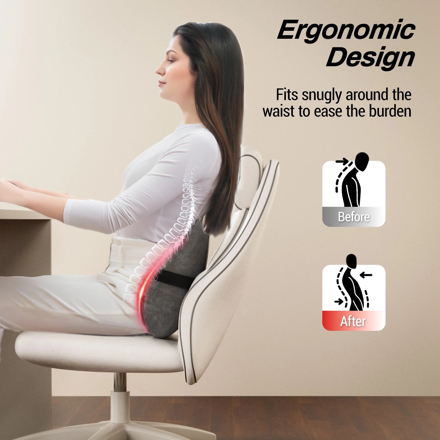 Lumbar Back Support Massage Pillow