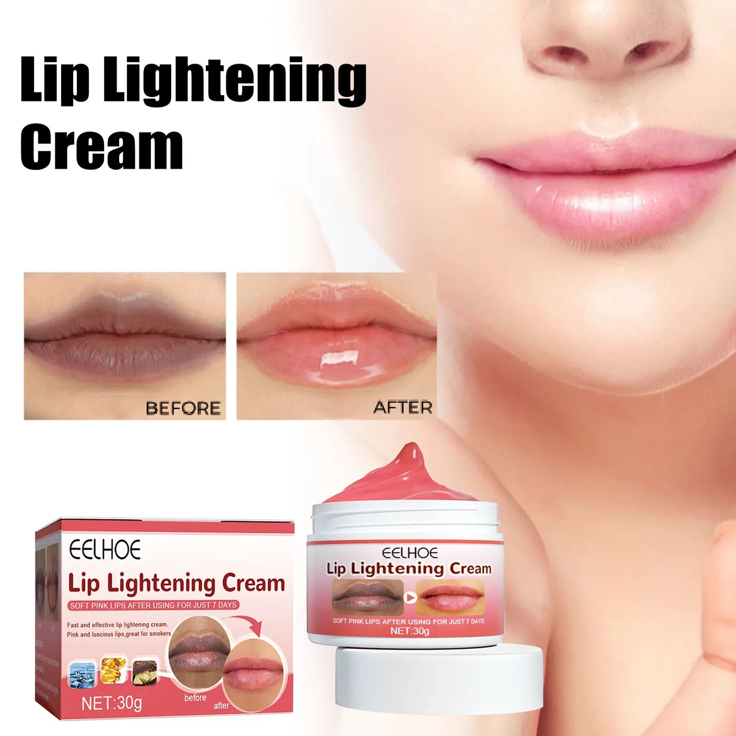 Lip Lightening Cream for Dark Lips, Natural Moisturizing Lip Balm