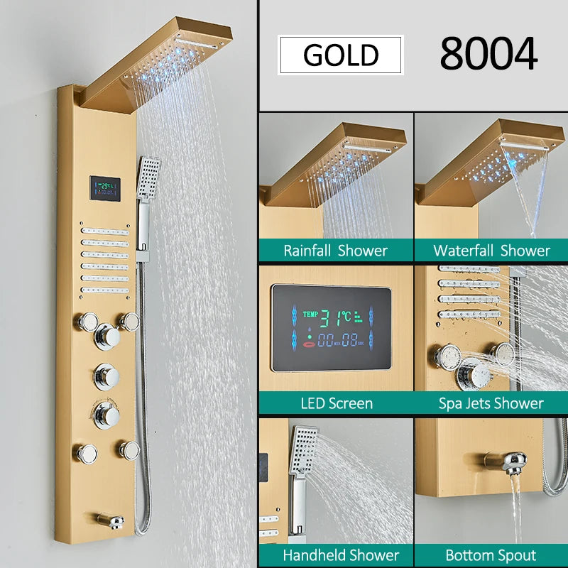 LED Shower Panel Tower System Faucet