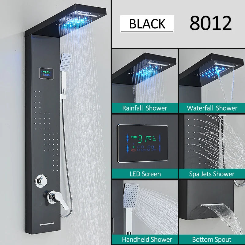 LED Shower Panel Tower System Faucet