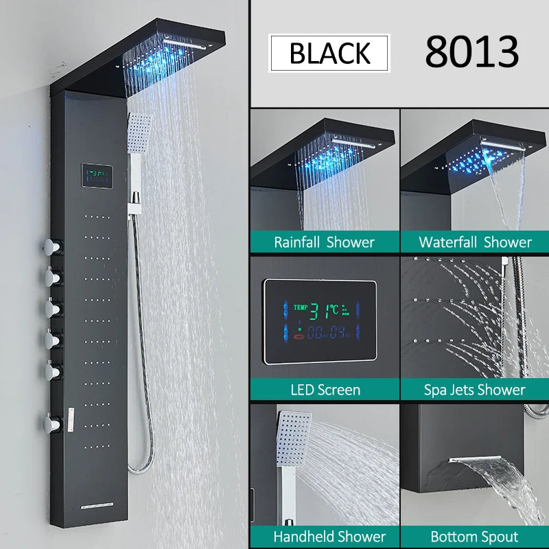 LED Shower Panel Tower System Faucet