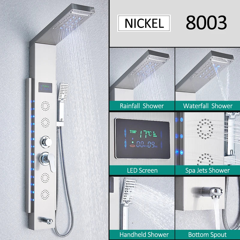 LED Shower Panel Tower System Faucet