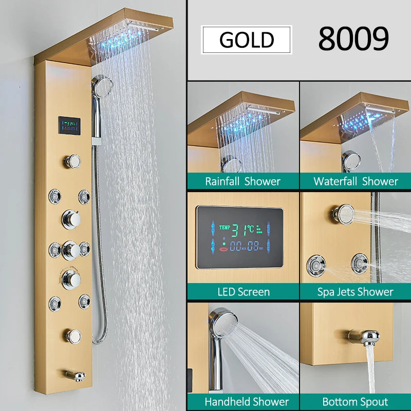 LED Shower Panel Tower System Faucet