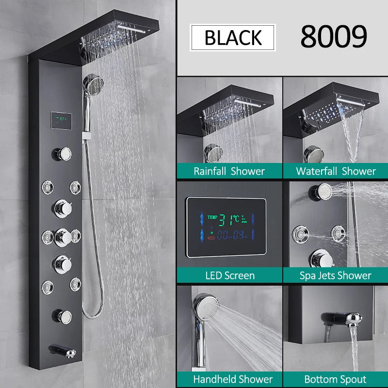 LED Shower Panel Tower System Faucet