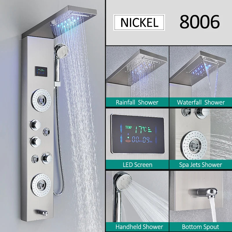 LED Shower Panel Tower System Faucet