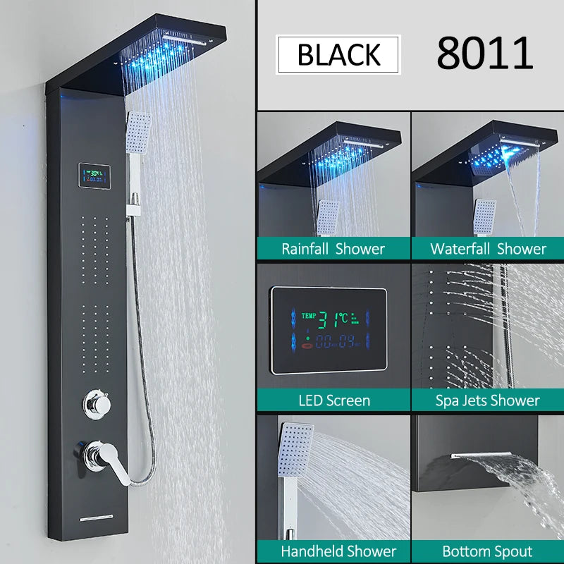 LED Shower Panel Tower System Faucet