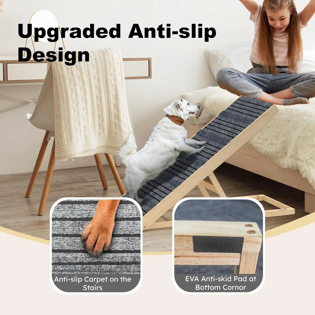 7-Height Adjustable Dog Ramp