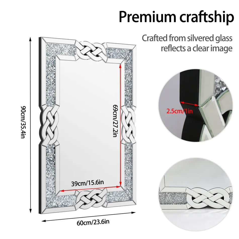 Large Crush Diamond Full Body Wall Mirror