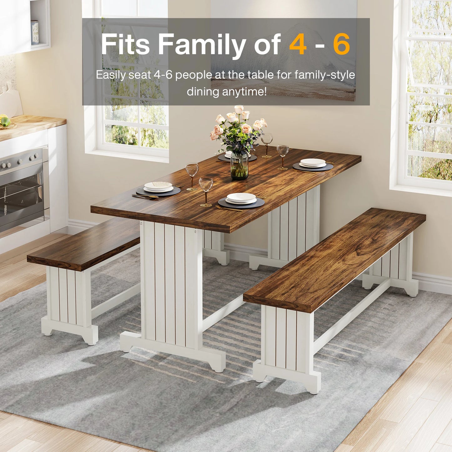 47" Small Dining Table Set