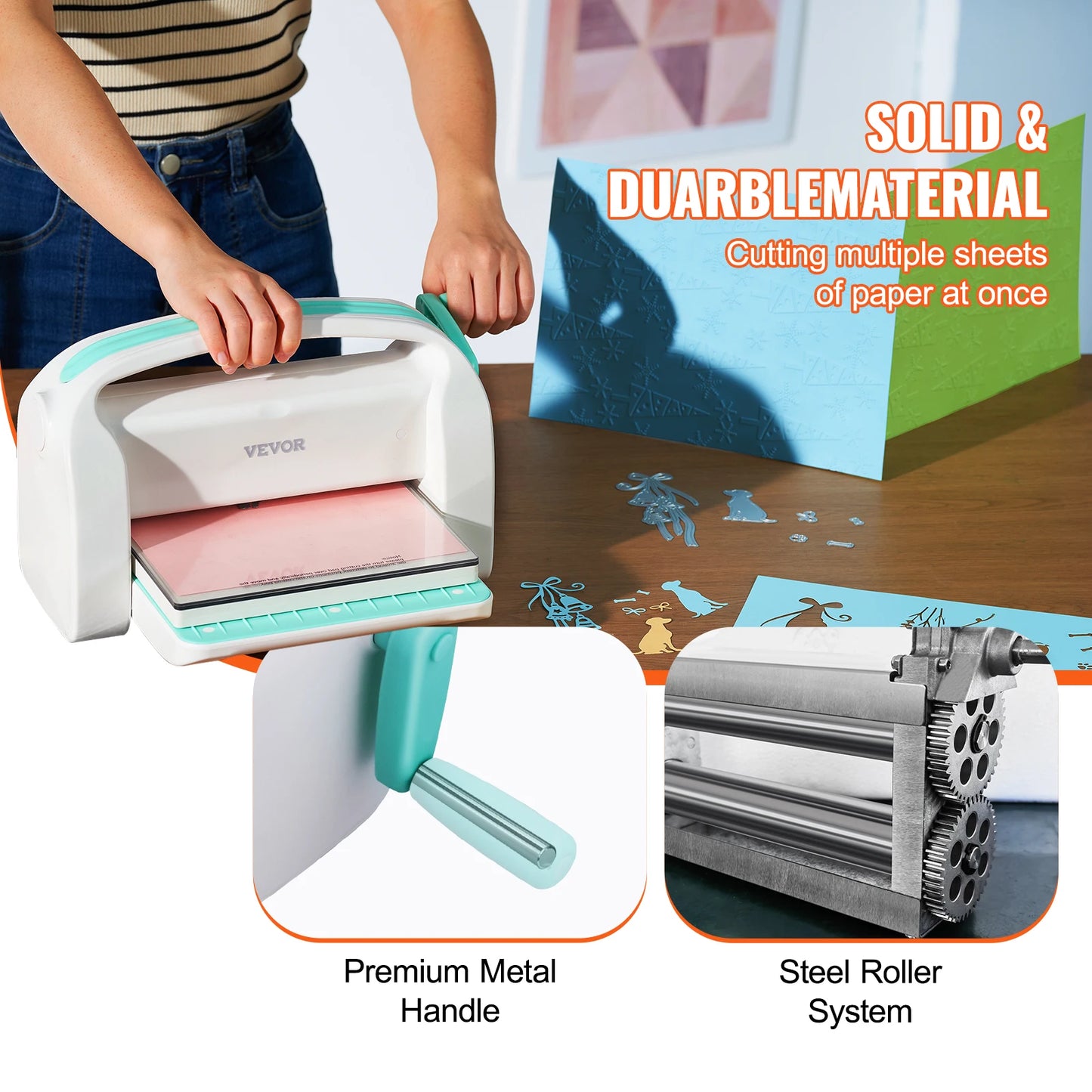 6/9in Manual Die Cutting Embossing Machine, Mini Opening, Scrapbook Handmake Tools for DIY Art Craft