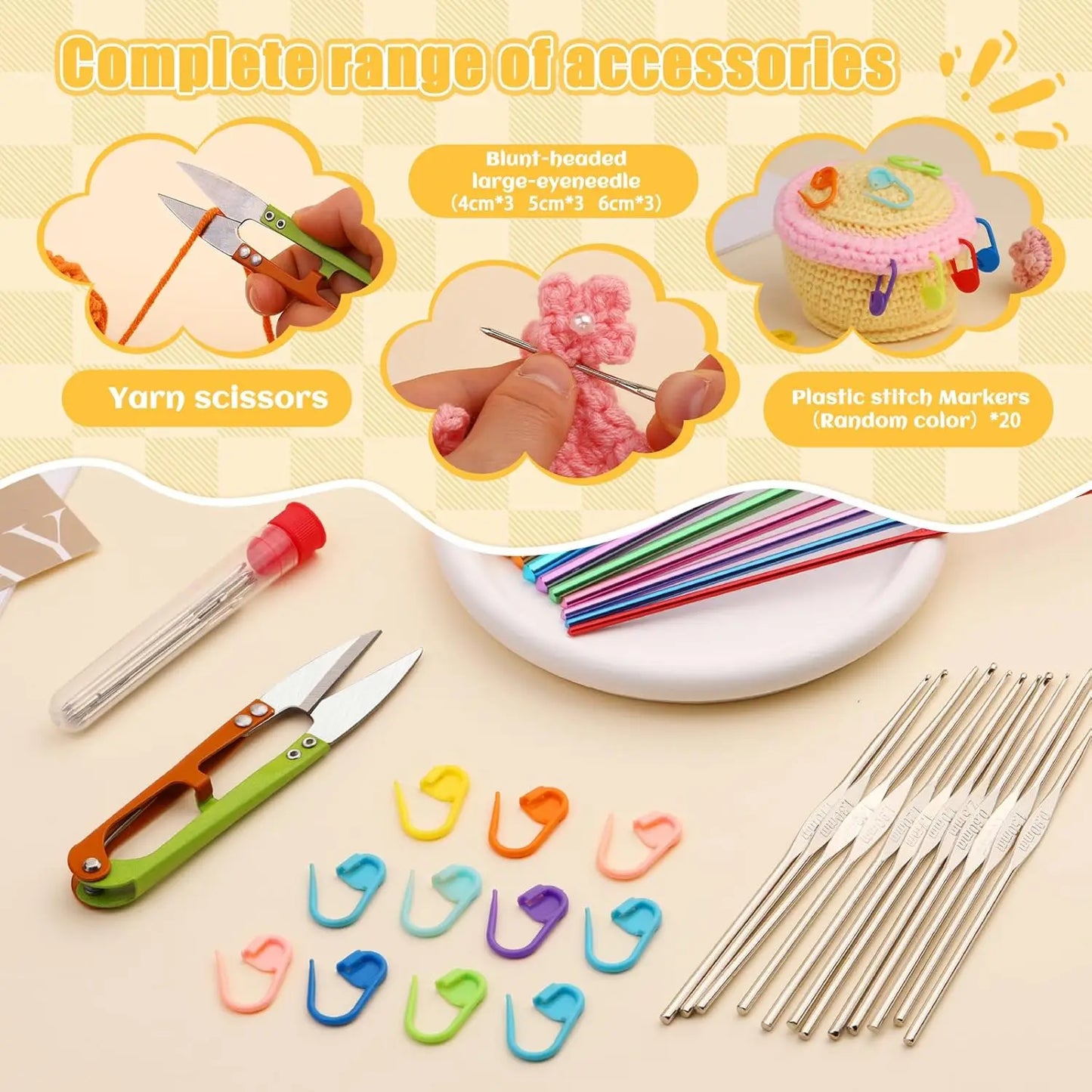 54-Piece Crochet Hooks Set with Storage Case
