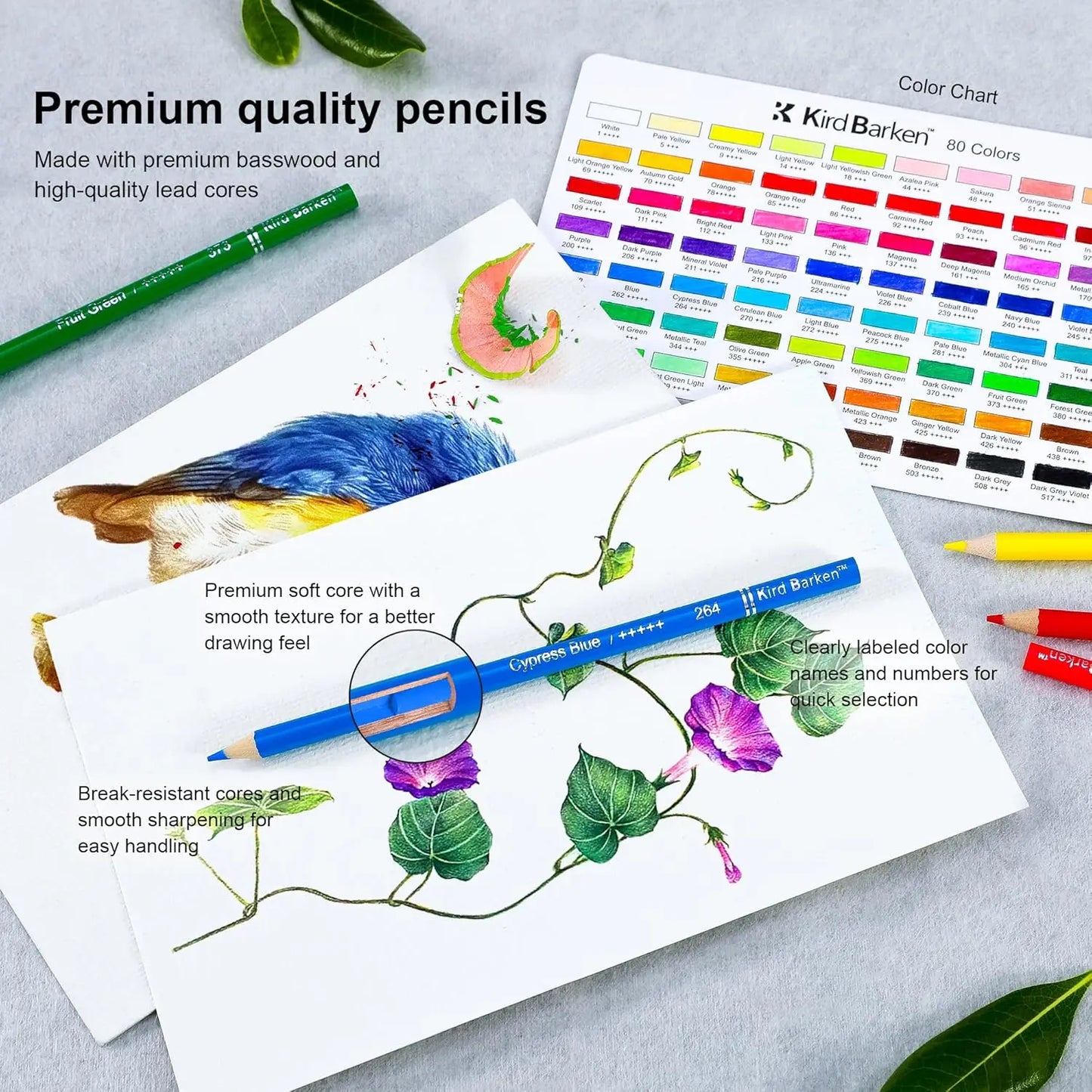 80 Professional Colored Pencils Set