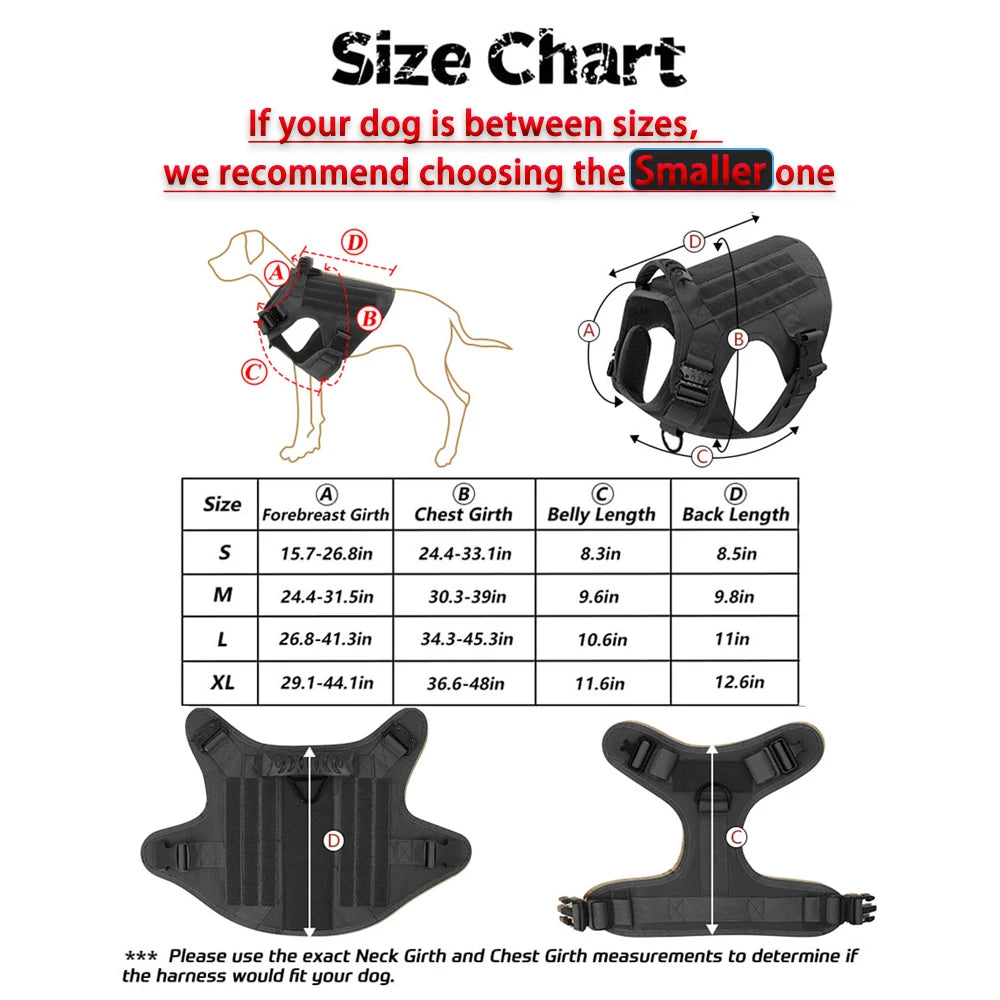 Tactical Dog Harness, Collar, Leash