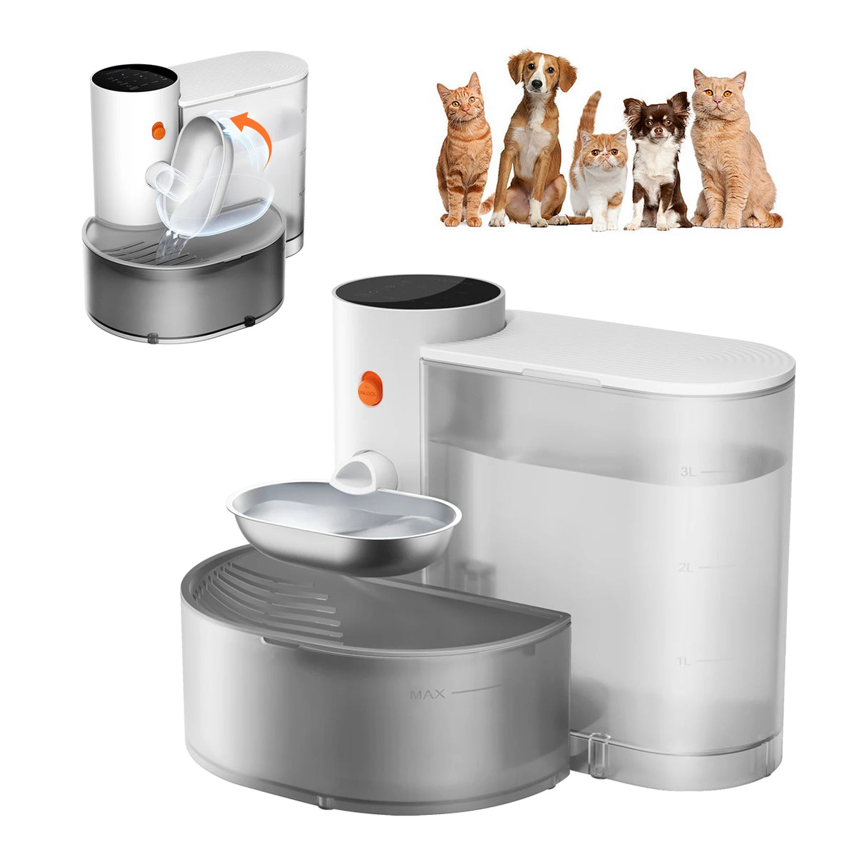 Automatic, Stainless Steel Pet Bowl
