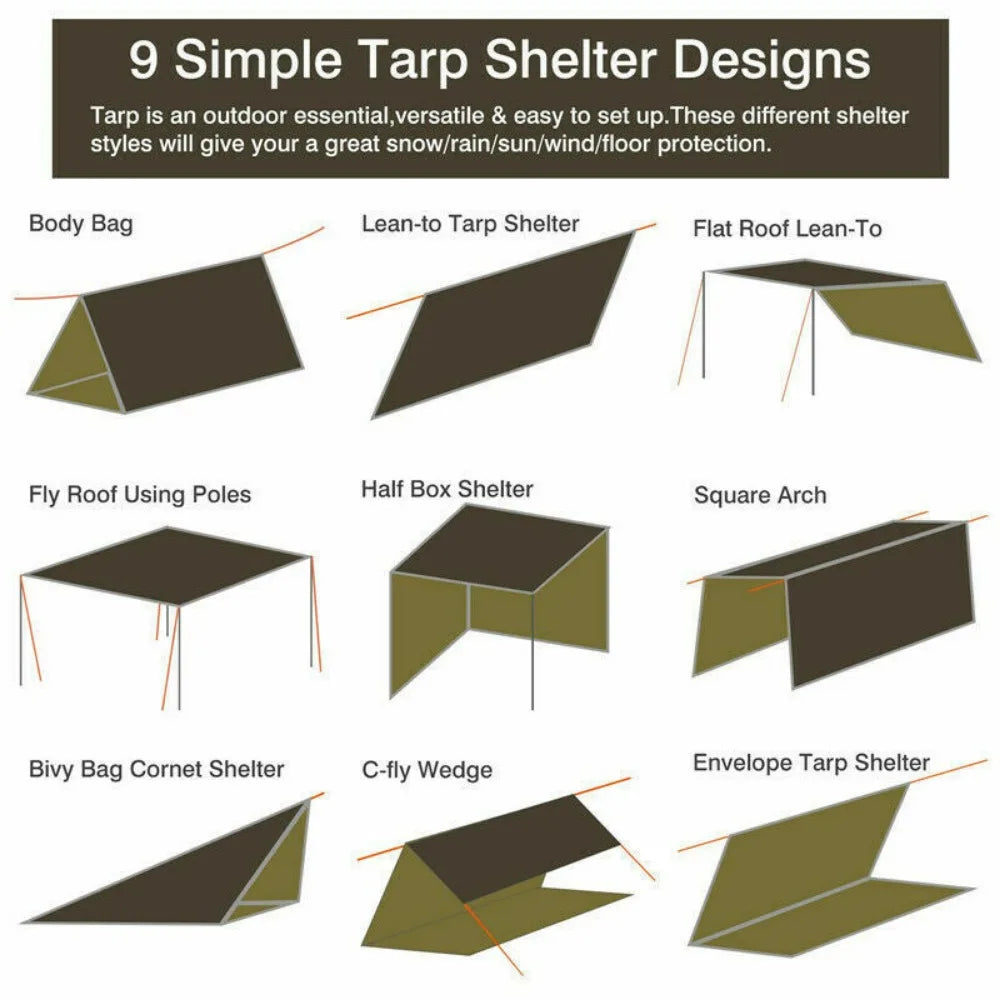 Camping Waterproof Awning Tarp Tent