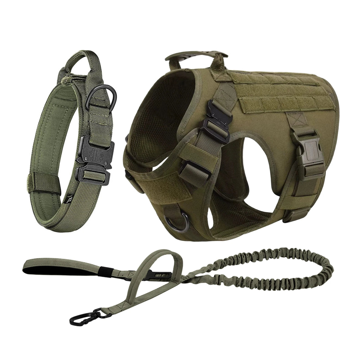Tactical Dog Harness, Collar, Leash