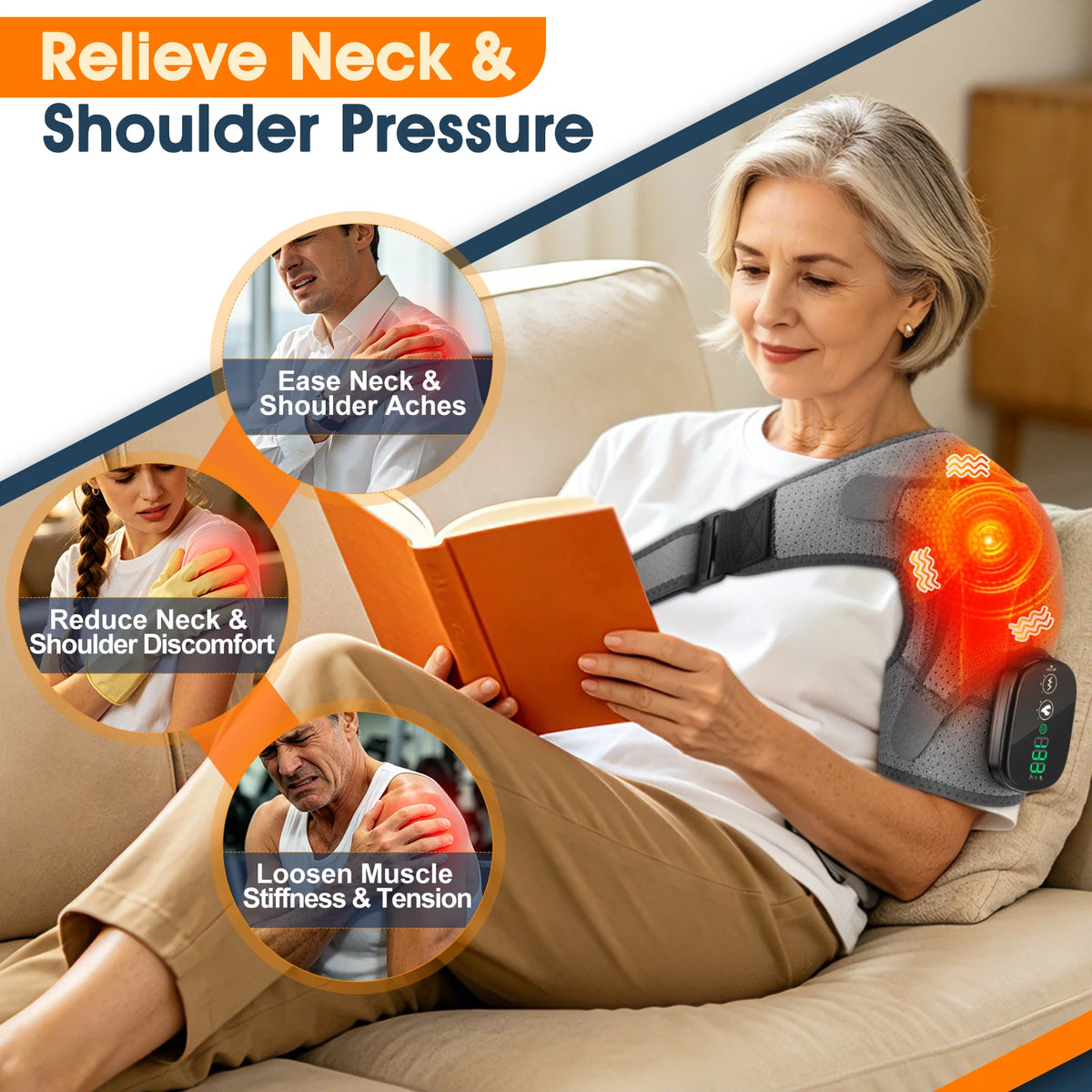 Electric, Cordless, Heating Shoulder Massager