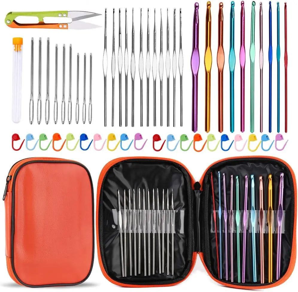 54-Piece Crochet Hooks Set with Storage Case