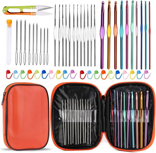 54-Piece Crochet Hooks Set with Storage Case