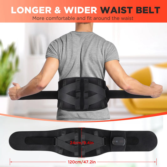 Lumbar Support Massager Belt with Heating, and Vibration Settings