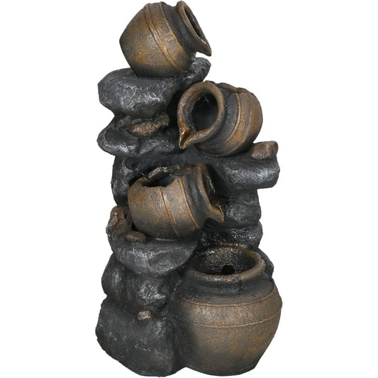 28.3" Tall Solar Powered Outdoor Water Fountain