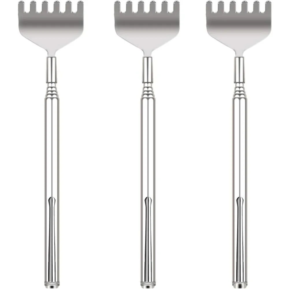 3 Pack of Portable, Telescopic, Metal Back Scratcher/Hand Massager