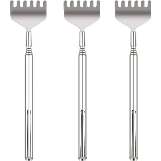 3 Pack of Portable, Telescopic, Metal Back Scratcher/Hand Massager