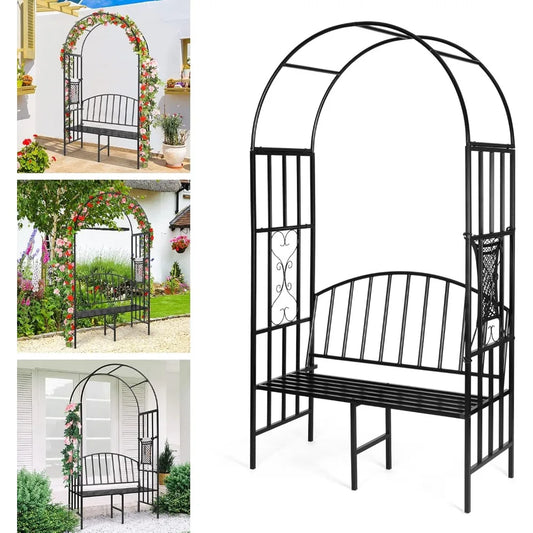 Heavy Duty Garden Arch with Bench
