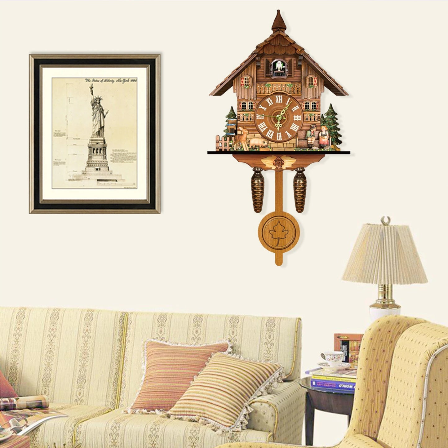 Swinging Time Bell Cuckoo Clock