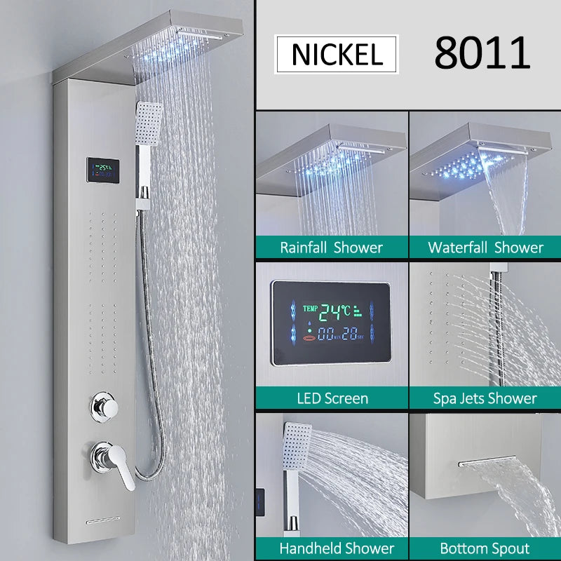 LED Shower Panel Tower System Faucet