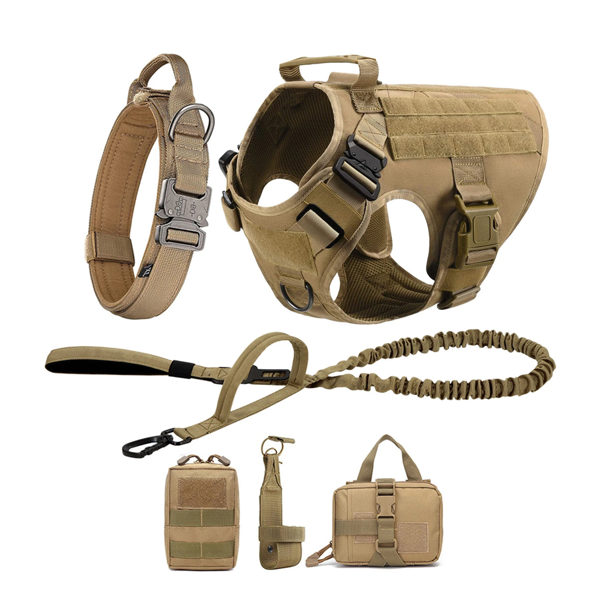 Tactical Dog Harness, Collar, Leash