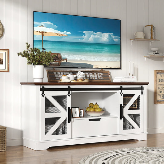 Entertainment Center with Drawer & 2 Storage Cabinets