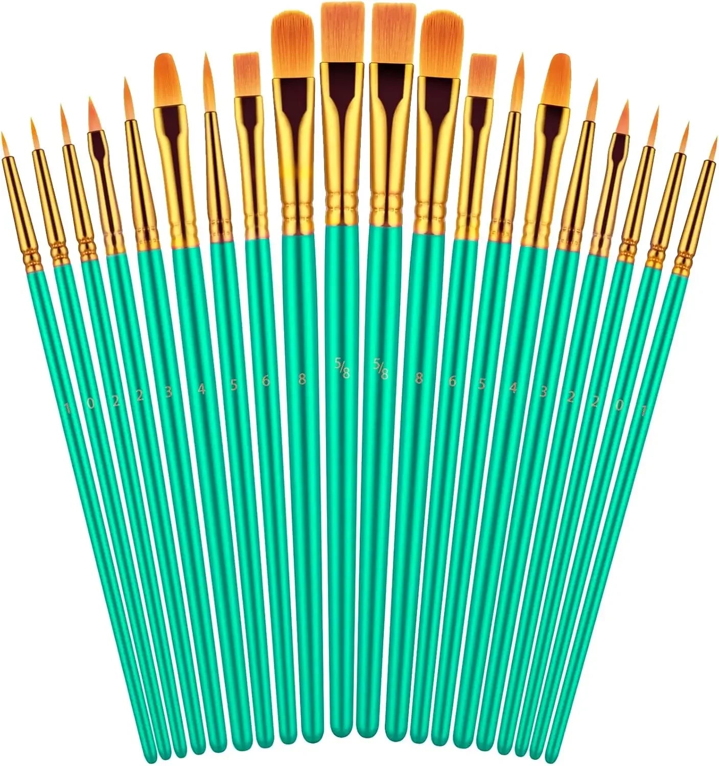 20 Oil, Watercolor, Acrylic Paint Brushes