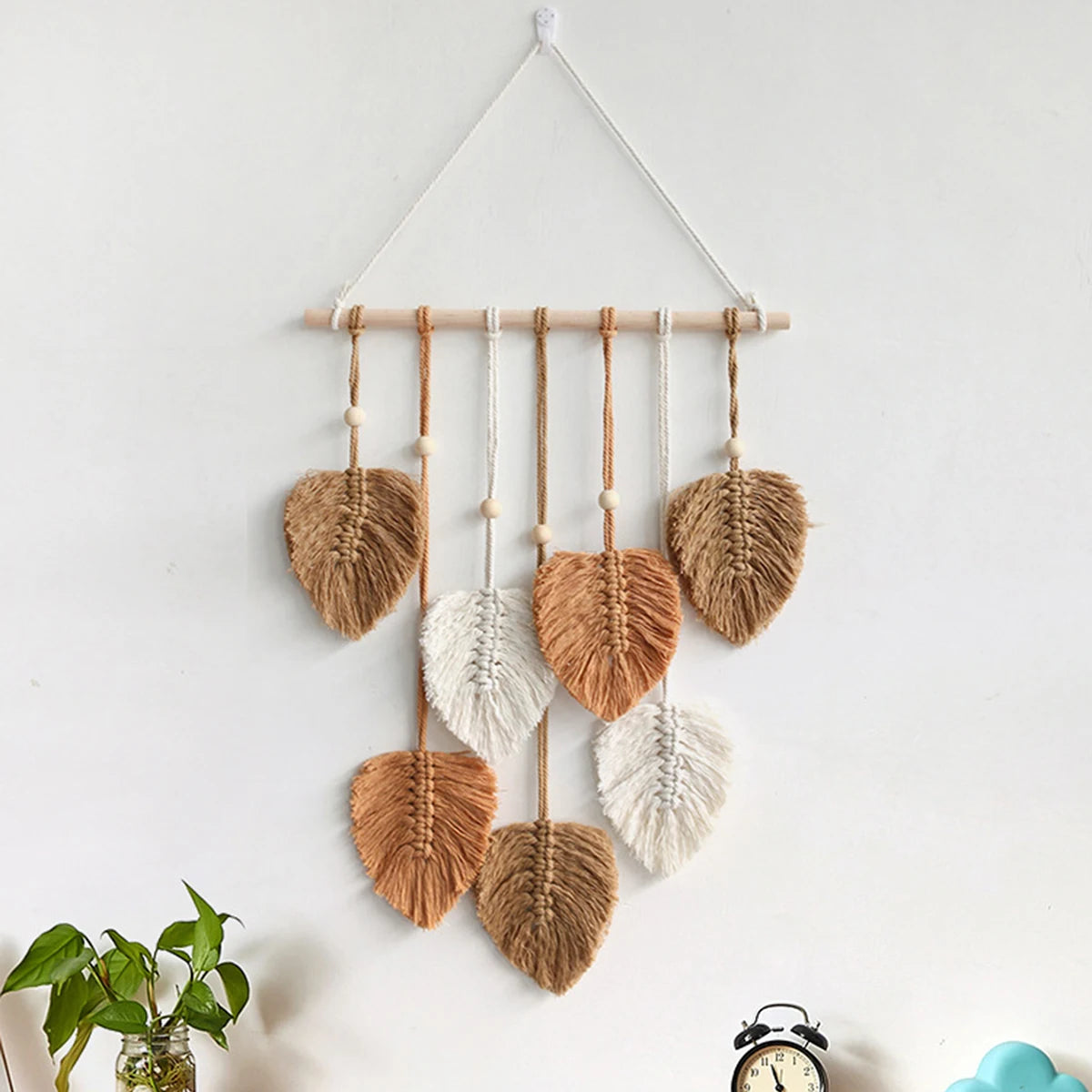 Bohemian-style Hand-woven Leaf Pendant