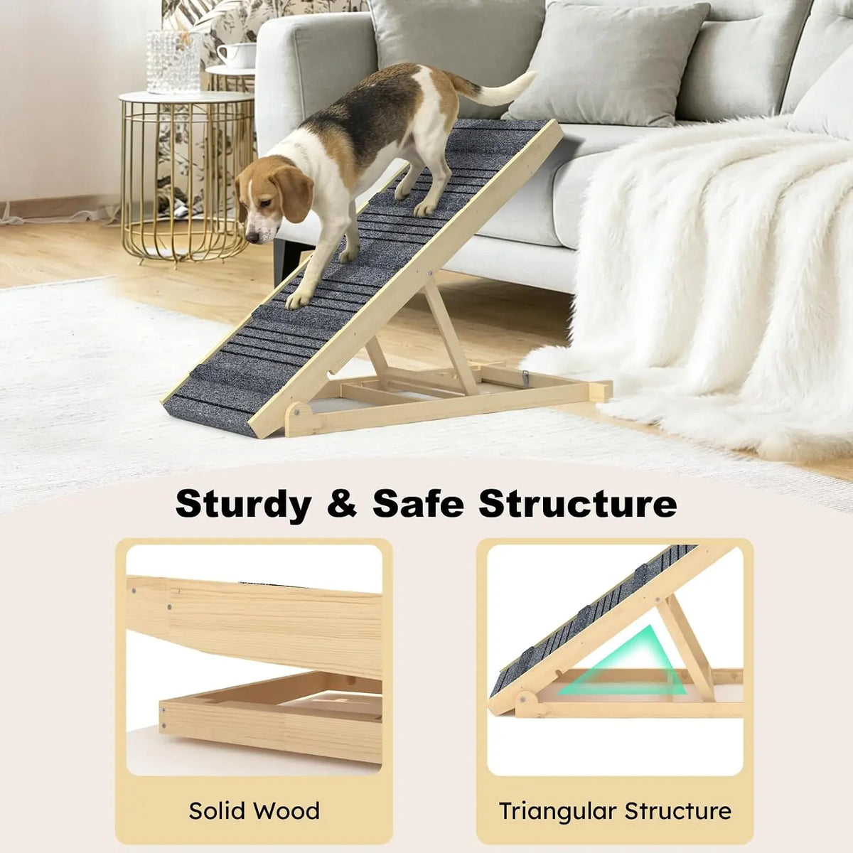7-Height Adjustable Dog Ramp