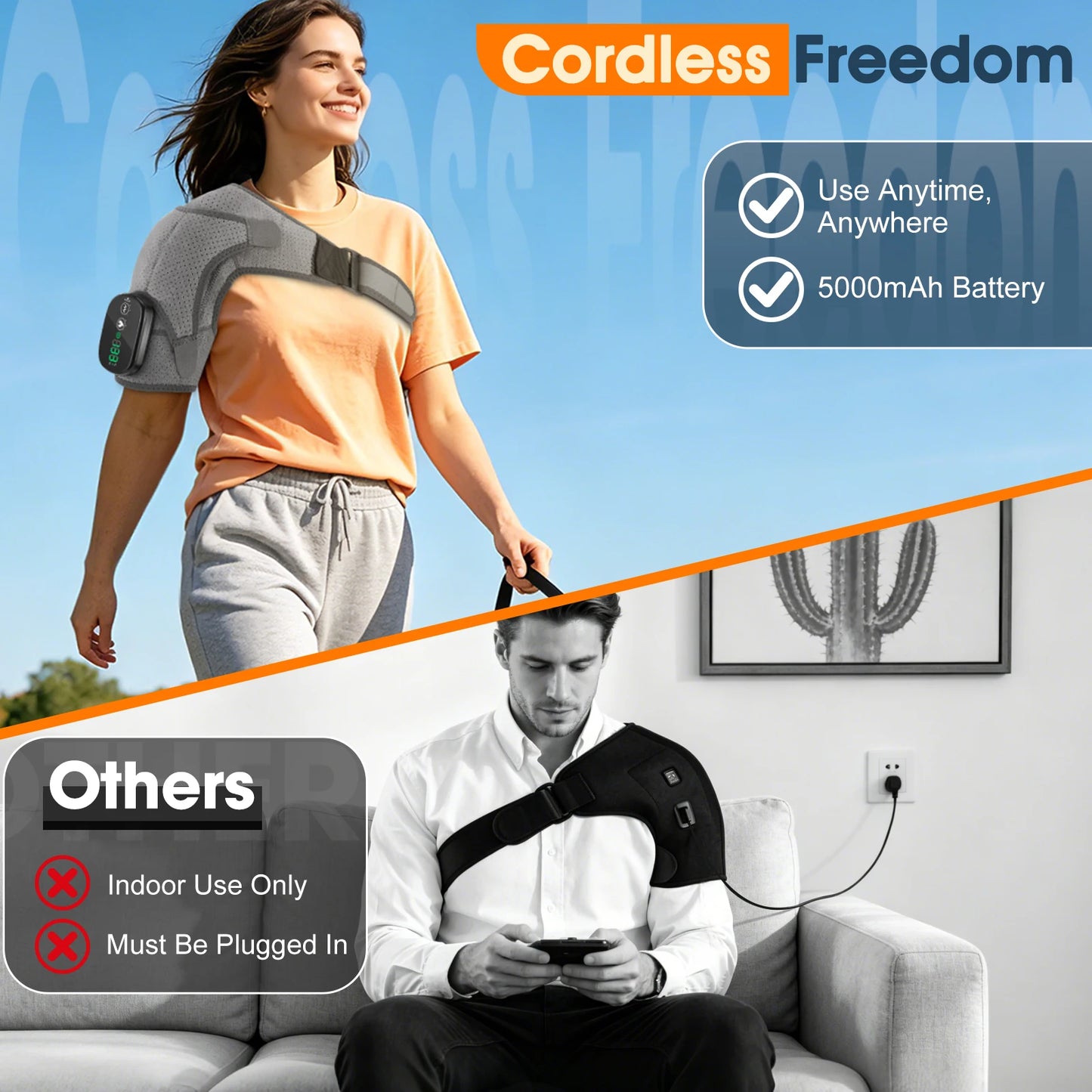 Electric, Cordless, Heating Shoulder Massager