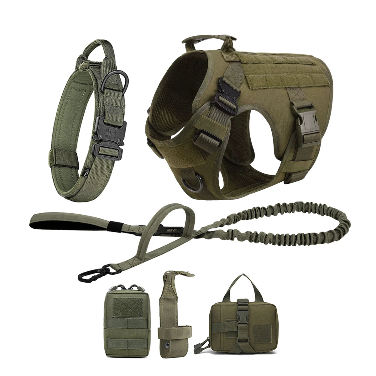 Tactical Dog Harness, Collar, Leash
