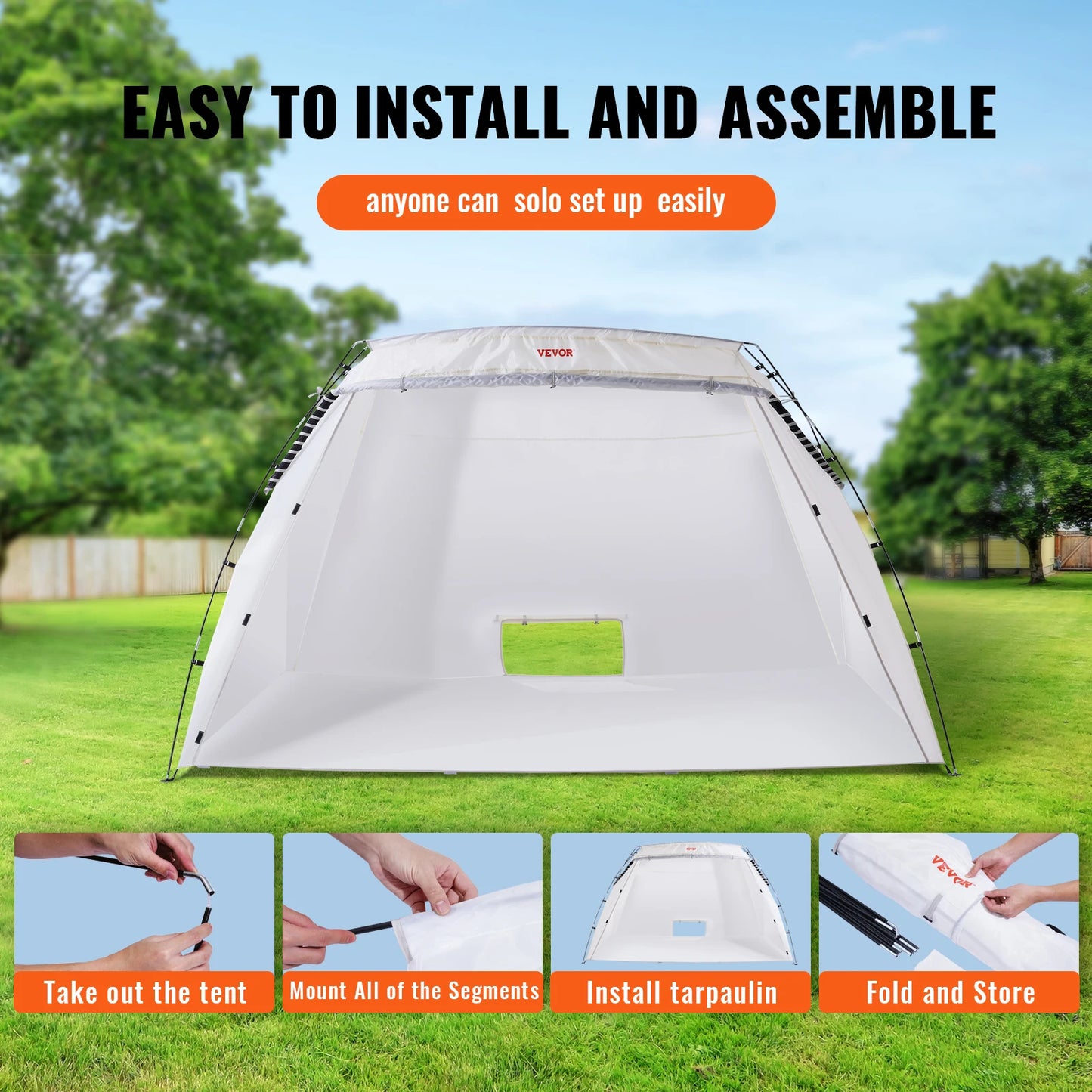 Portable Paint Booth Shelter, 7.5x5.2x5.2/10x7x6ft, Foldable, Furniture Craft Project DIY