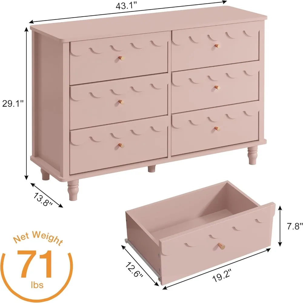 Girls Scalloped Dresser Drawers