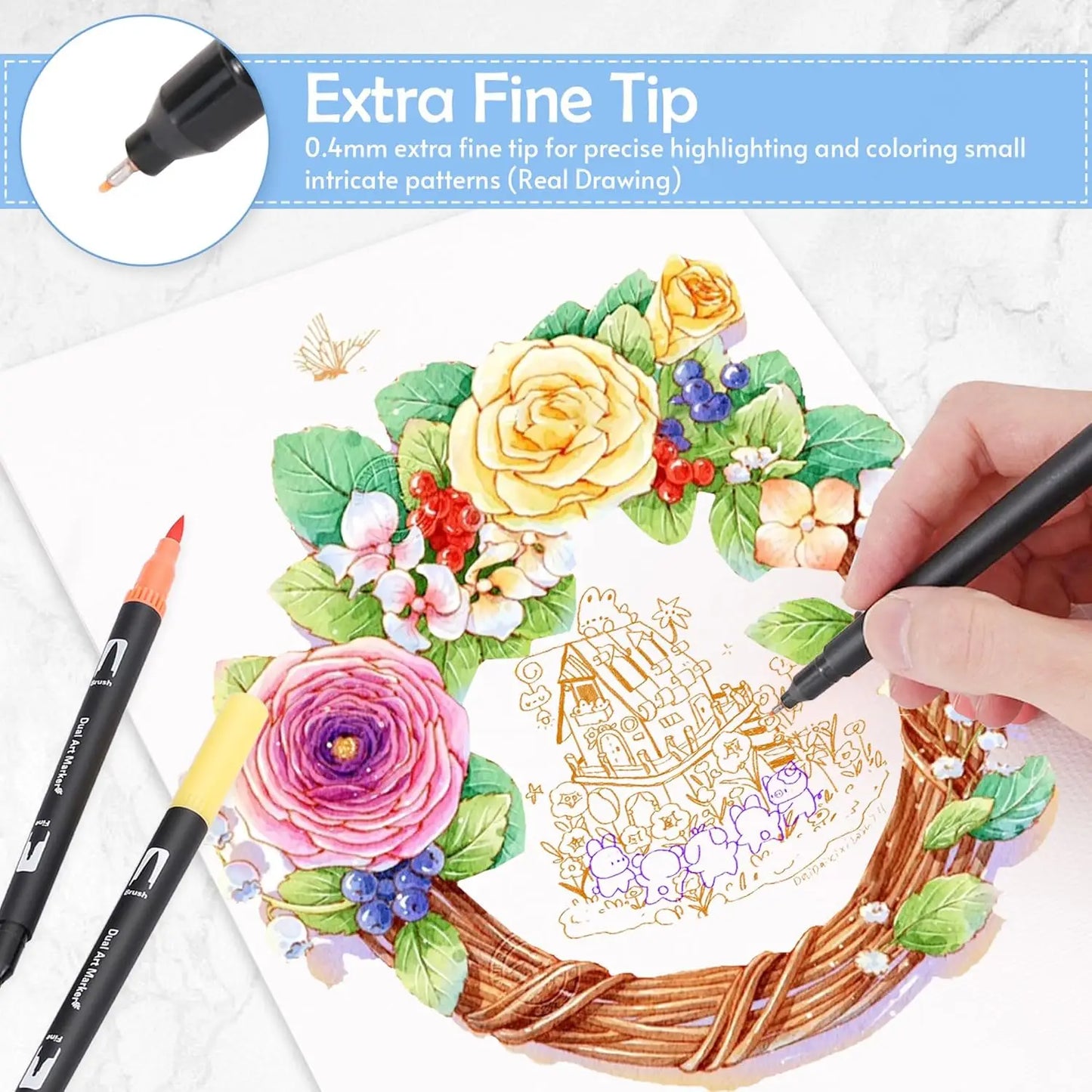 Double Ended Art Marker Pens Set