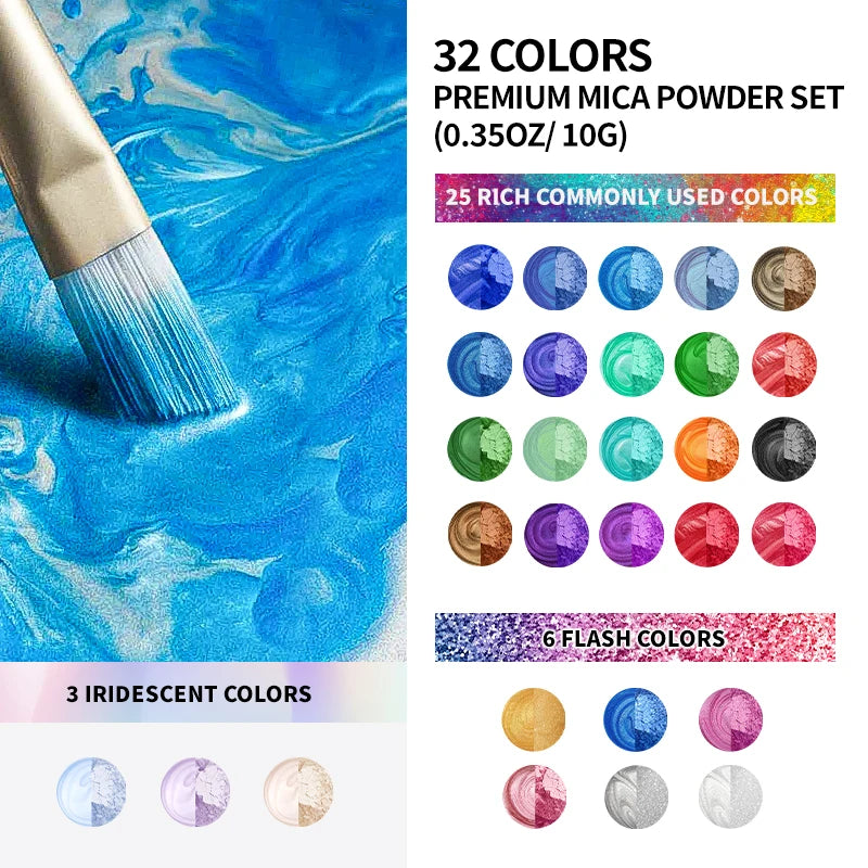 Mica Powder, 32 Colors