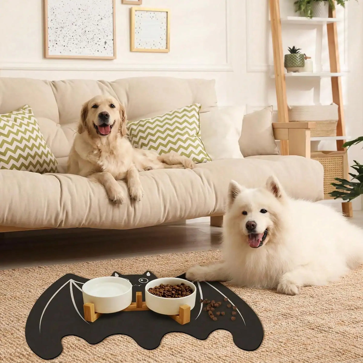 Bat Pet Mat for Food and Water
