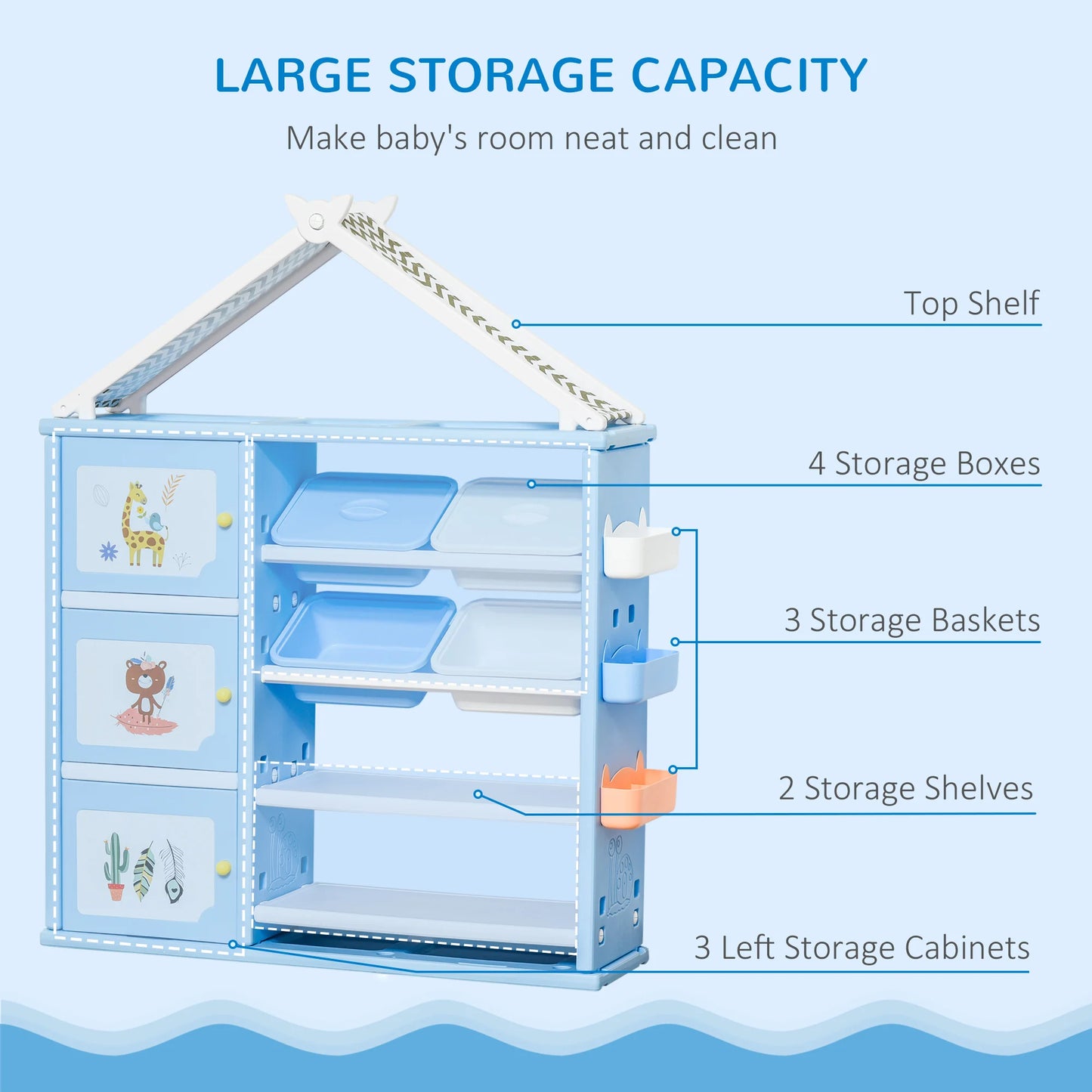 Multi-Style Shelf Organizer for Kids Bedroom